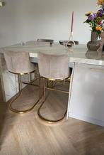 Richmond barkrukken velvet 4 stuks, Ophalen, Met voetsteun, 60 tot 90 cm, Zo goed als nieuw