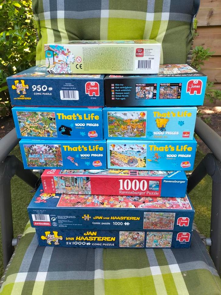 10 x puzzles 950/1000 stukjes.
Jan van Haasteren/That's live, Hobby en Vrije tijd, Denksport en Puzzels, Zo goed als nieuw, 500 t/m 1500 stukjes