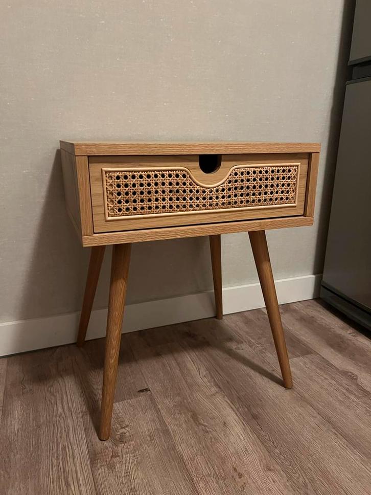 2 Nachtkastjes Rotan/Webbing - Zo Goed Als Nieuw!, Huis en Inrichting, Slaapkamer | Nachtkastjes, Zo goed als nieuw, 55 tot 70 cm