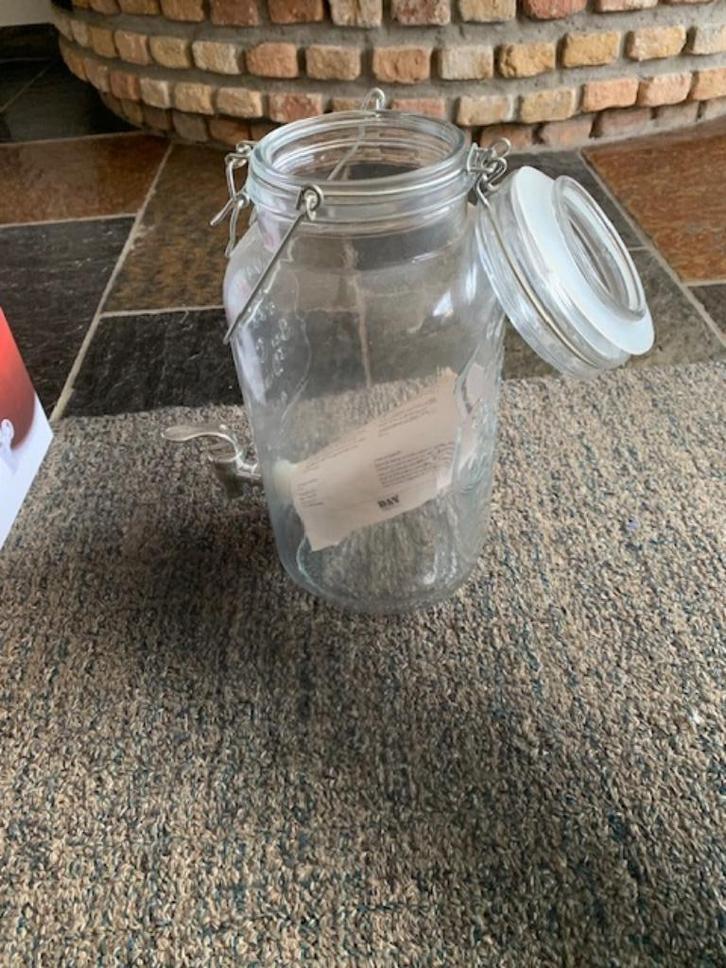 glazen drank dispenser met tapkraantje., Huis en Inrichting, Keuken | Keukenbenodigdheden, Nieuw, Ophalen of Verzenden