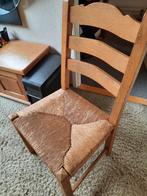 4 blank eiken rieten stoelen, Huis en Inrichting, Stoelen, Ophalen, Riet of Rotan, Gebruikt, Overige kleuren