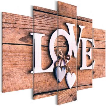 396 Love Hout XXL 5 Luik Canvas Schilderij 200x100cm Nieuw beschikbaar voor biedingen