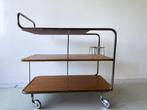 Mid-century serveertrolley chroom vintage theewagen, Ophalen, Minder dan 50 cm, 50 tot 100 cm, Zo goed als nieuw