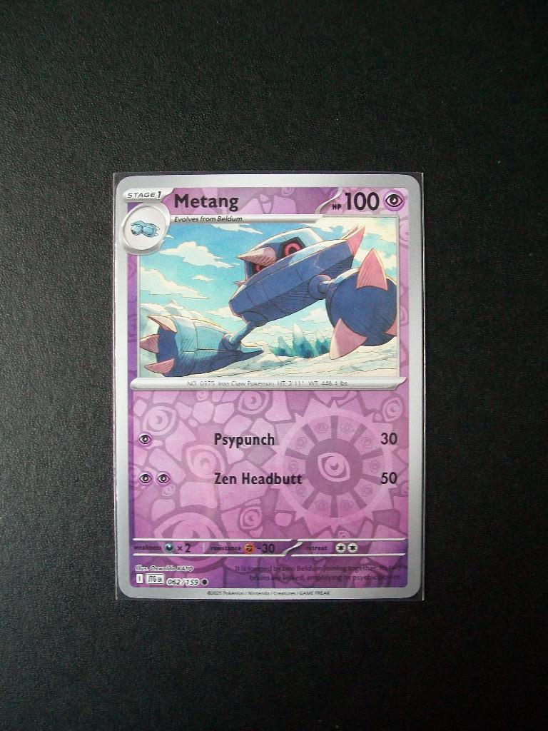 8008. Nieuwe Pokemon Kaart Holofoil METANG HP 100 (062/159), Verzenden, Nieuw, Losse kaart, Foil