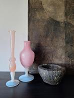 Roze opaline glazen vazen, Ophalen of Verzenden