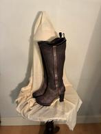 SANTONI ITALIAANSE LAARZEN LEATHER LAMMY TAUPE *37, Kleding | Dames, Schoenen, Hoge laarzen, SANTONI, Overige kleuren, Verzenden