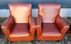 2 mooie klassieke fauteuils in nette staat + BEZORGING, Huis en Inrichting, Fauteuils, Chesterfield, Gebruikt, Leer, Ophalen of Verzenden
