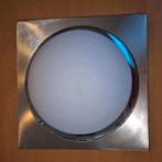 Vierkante plafoniere melkglas-zilver voor natte ruimt, Ophalen of Verzenden, Gebruikt