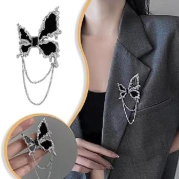 Nwe. Vlinder broche Vintage style Zwart Emaille beschikbaar voor biedingen