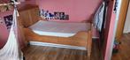 Prachtig houten bed 1 meter breed met matras en lattenbodem, Ophalen, Eenpersoons, Bruin, Klassiek