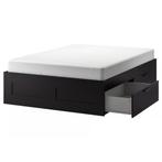 Ikea bed met lades met emma matras, Huis en Inrichting, Slaapkamer | Bedden, Ophalen, Gebruikt, Zwart, Tweepersoons