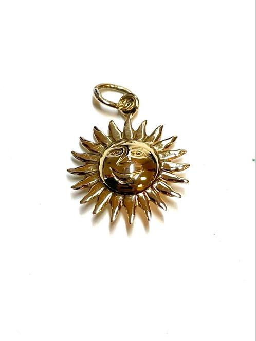 18k gouden zon hanger, Sieraden, Tassen en Uiterlijk, Kettinghangers, Zo goed als nieuw, Goud, Goud, Overige voorstellingen, Ophalen of Verzenden