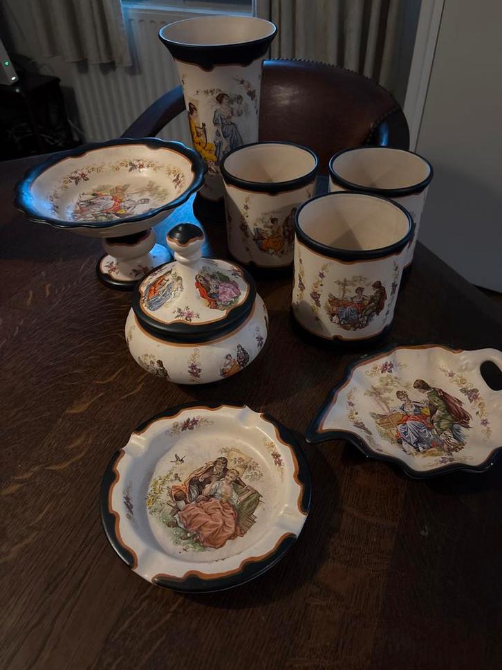 Tafelset Modica Gouda Plateel, Antiek en Kunst, Antiek | Keramiek en Aardewerk, Ophalen of Verzenden