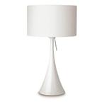 Witte dimbare tafellamp met tulip voet, Huis en Inrichting, Verzenden, Zo goed als nieuw, Stof, 50 tot 75 cm