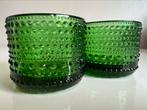 Set 2 Iittala Kastehelmi Waxinelichthouder Green O.Toikka, Ophalen of Verzenden, Zo goed als nieuw, Kandelaar