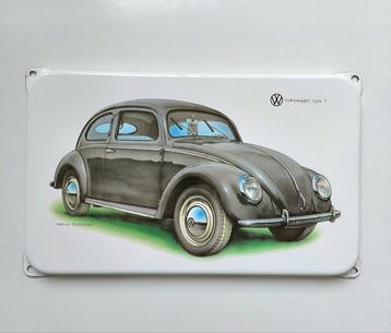 Emaille Bord Reclamebord VW Kever type 1 Volkswagen  beschikbaar voor biedingen