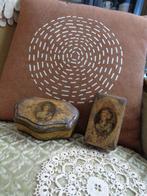 2 Brocante Franse Blikjes Barok Dame ** Mimosa **, Verzamelen, Blikken, Ophalen of Verzenden, Gebruikt, Overige, Overige merken