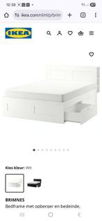 Brimnes bed, Ophalen, Gebruikt, Wit, Tweepersoons