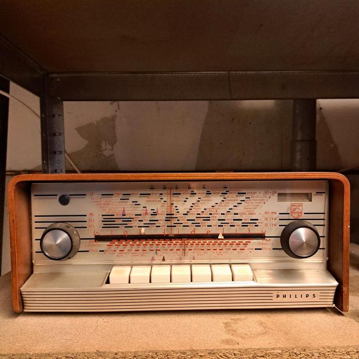 Vintage Philips A5X83A/05 Radio - Werkend!, Audio, Tv en Foto, Radio's, Gebruikt, Radio, Ophalen