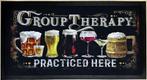 Group therapy practiced here barmat barrunner cafedeco deco, Ophalen of Verzenden, Nieuw, Reclamebord, Plaat of Schild, Overige merken