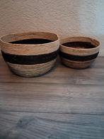 2 manden, Huis en Inrichting, Woonaccessoires | Schalen en Manden, Ophalen of Verzenden, Rond, Riet