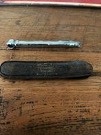 Banden spanning meter vintage in leren etui, Ophalen of Verzenden, Gebruikt