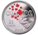 Canada - 25 cent Canada Day 2003, Postzegels en Munten, Munten | Amerika, Losse munt, Verzenden, Noord-Amerika