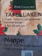 Vintage Kerst Tafelkleed - Poinsettia Design, Huis en Inrichting, Tafelkleden, Ophalen of Verzenden, Zo goed als nieuw, Rond, Binnen