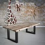 Eiken houten balken tafels boomstam tafel XL   390, Ophalen of Verzenden, Nieuw, 200 cm of meer, 25 tot 50 cm