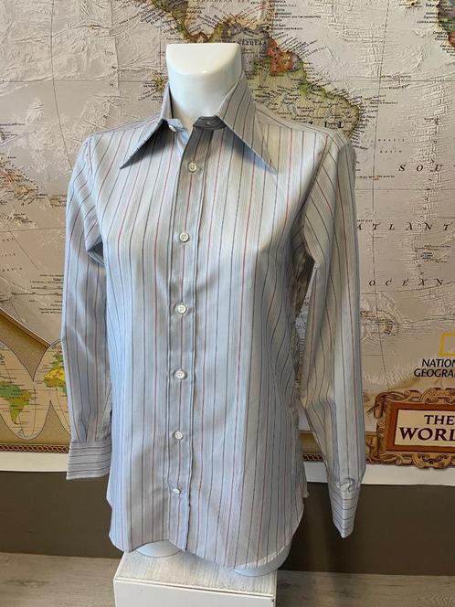 Super vintage blouse maat 36 S - grote kraag, Kleding | Dames, Blouses en Tunieken, Gedragen, Maat 36 (S), Grijs, Ophalen of Verzenden