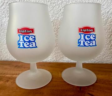 2 originele ice tea glazen van Lipton beschikbaar voor biedingen