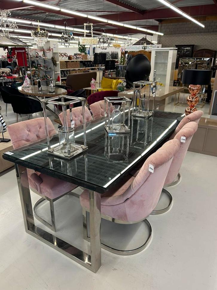 Eettafel + 6 eetstoelen NU VOOR MAAR €1900‼️, Huis en Inrichting, Tafels | Eettafels, Nieuw, Vijf personen of meer, Rechthoekig