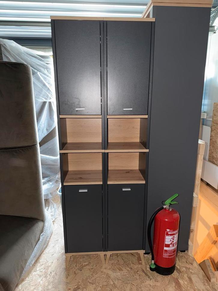 2x Livano Corfu badkamerkast antraciet - Lidl, Huis en Inrichting, Kasten | Kledingkasten, Zo goed als nieuw, 150 tot 200 cm, Minder dan 50 cm
