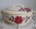Prachtige Franse dekschaal rode roos - Digoin Sarreguemines?, Ophalen of Verzenden