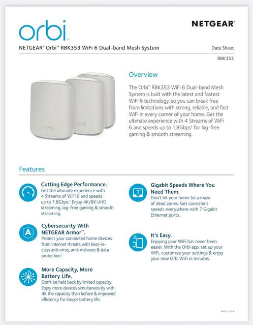 netgear orbi 6 mesh netwerk, Computers en Software, WiFi-versterkers, Zo goed als nieuw, Ophalen of Verzenden
