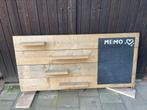Wandbord van steigerhout met magneetbord, Ophalen of Verzenden, Zo goed als nieuw