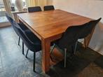 Eettafel teakhout 1.40x1.40, Huis en Inrichting, Tafels | Eettafels, Ophalen, Gebruikt, Vijf personen of meer, 100 tot 150 cm