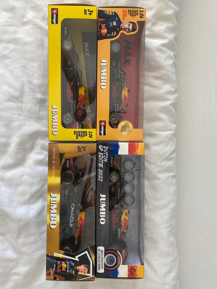 4x Max Verstappen F1 Burago 1:24 Nieuw, Hobby en Vrije tijd, Modelauto's | 1:18, Nieuw, Auto, Bburago, Ophalen of Verzenden
