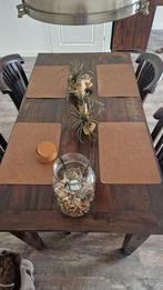 koloniale eettafel + 4 stoelen n.o.t.k, Huis en Inrichting, Tafels | Eettafels, Ophalen, Gebruikt, Lo;omiaal, Teakhout