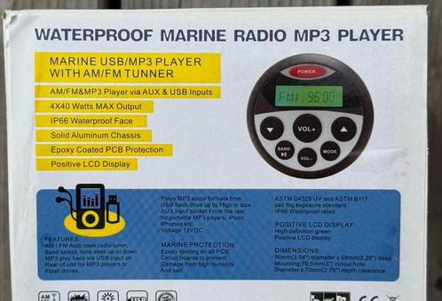 Waterdichte Marine Radio FM/MP3/bluetooth Speler, Watersport en Boten, Bootonderdelen, Gebruikt, Zeilboot of Motorboot, Ophalen of Verzenden