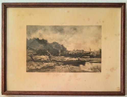 Antieke gravure van J.Maris, Antiek en Kunst, Kunst | Etsen en Gravures, Ophalen of Verzenden