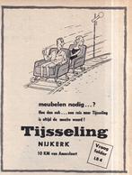 Retro reclame 1962 Tijsseling Nijkerk stoelen trein, Overige typen, Ophalen of Verzenden