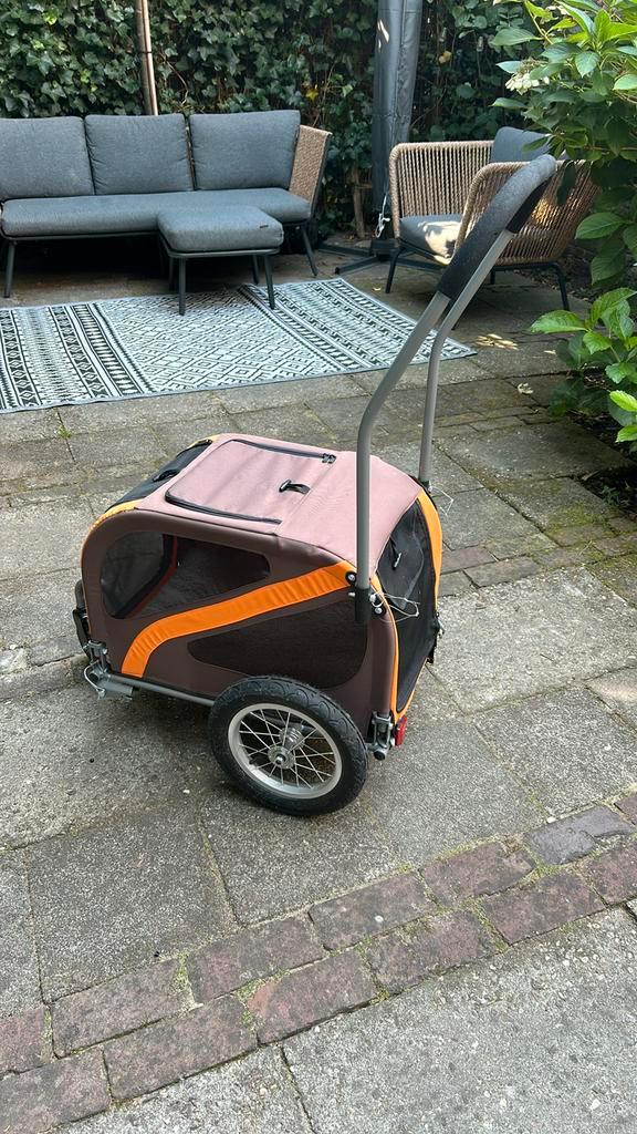 Blue bird Fietskar hond of kat, Fietsen en Brommers, Fietsaccessoires | Aanhangers en Karren, Zo goed als nieuw, Hondenkar, Ophalen of Verzenden