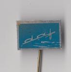 DAF blauw blik logo speldje, Gebruikt, Niet vindbaar, Niet vindbaar, Speldje of Pin