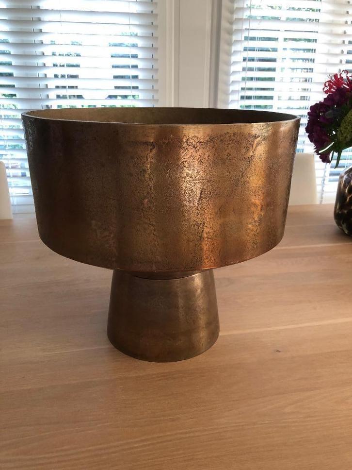 riverdale julienne xl bronze antique gold sier pot bloempot, Tuin en Terras, Bloempotten, Zo goed als nieuw, Metaal, Binnen, 40 tot 70 cm