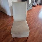 6 Witte leren eetkamerstoelen - 1 beschadigd, Huis en Inrichting, Stoelen, Ophalen