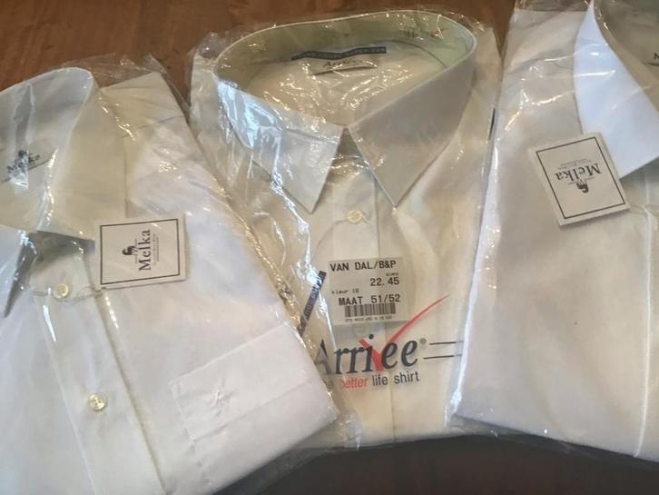 3 Overhemden Nieuw in Verpakking ,grote maat. 58, Kleding | Heren, Overhemden, Nieuw, Wit, Ophalen