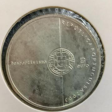 3x Portugal 2003 EK Voetbal 8 Euro Zilver UNC. beschikbaar voor biedingen