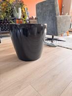 Lechuza XL plantenbak hoogglans zwart, Tuin en Terras, Ophalen, Kunststof, Rond, Zo goed als nieuw