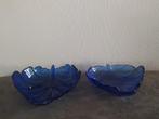 Vintage kobalt glazen schalenset, Antiek en Kunst, Antiek | Glas en Kristal, Ophalen of Verzenden